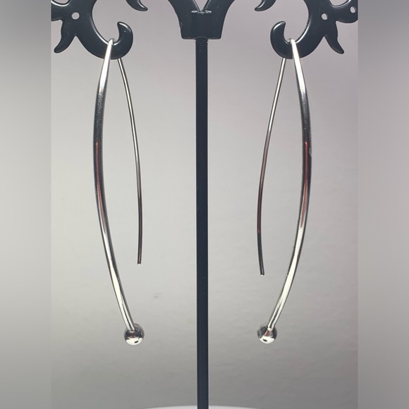 Silpada Vintage Sterling BALANCING ACT Ball Threader Earrings - Picture 3 of 15